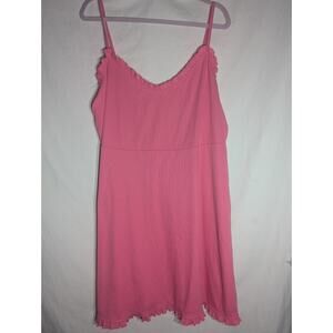 Future‎ Collective Womens Hot Pink Mini Dress Sz 1X Alani Noelle Ribbed Knit Y2K